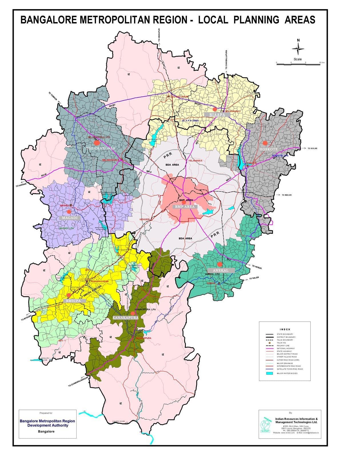 Bangalore ramani na maeneo