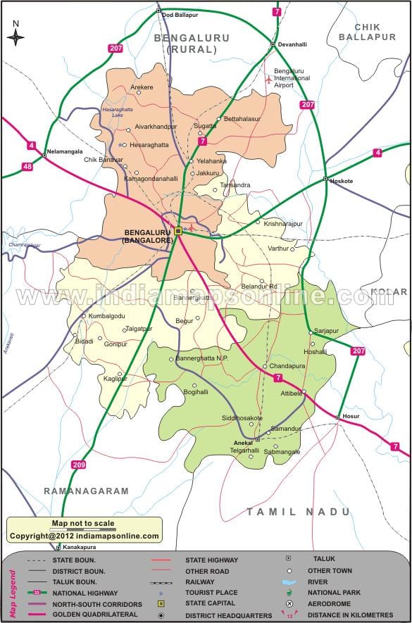 ramani ya Bangalore kaskazini