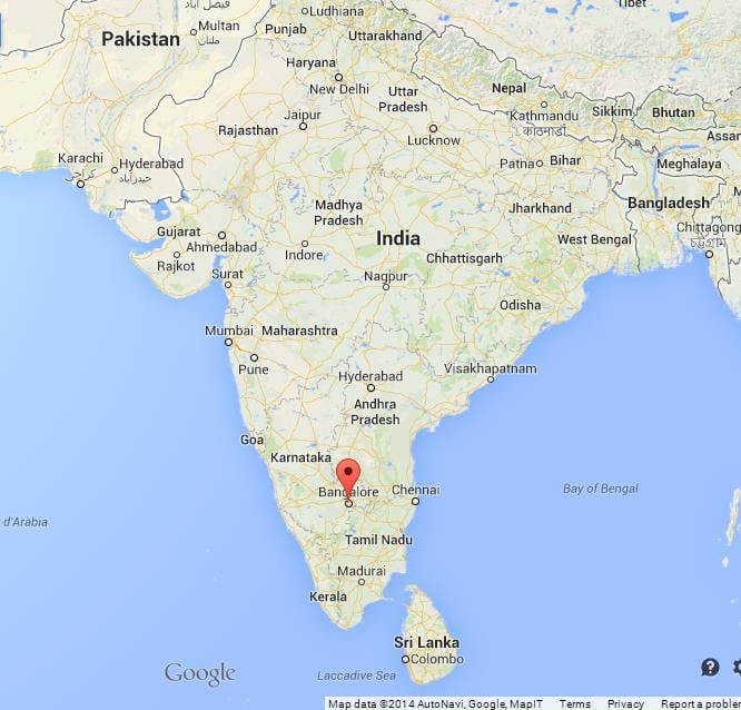 Banglore katika ramani ya india