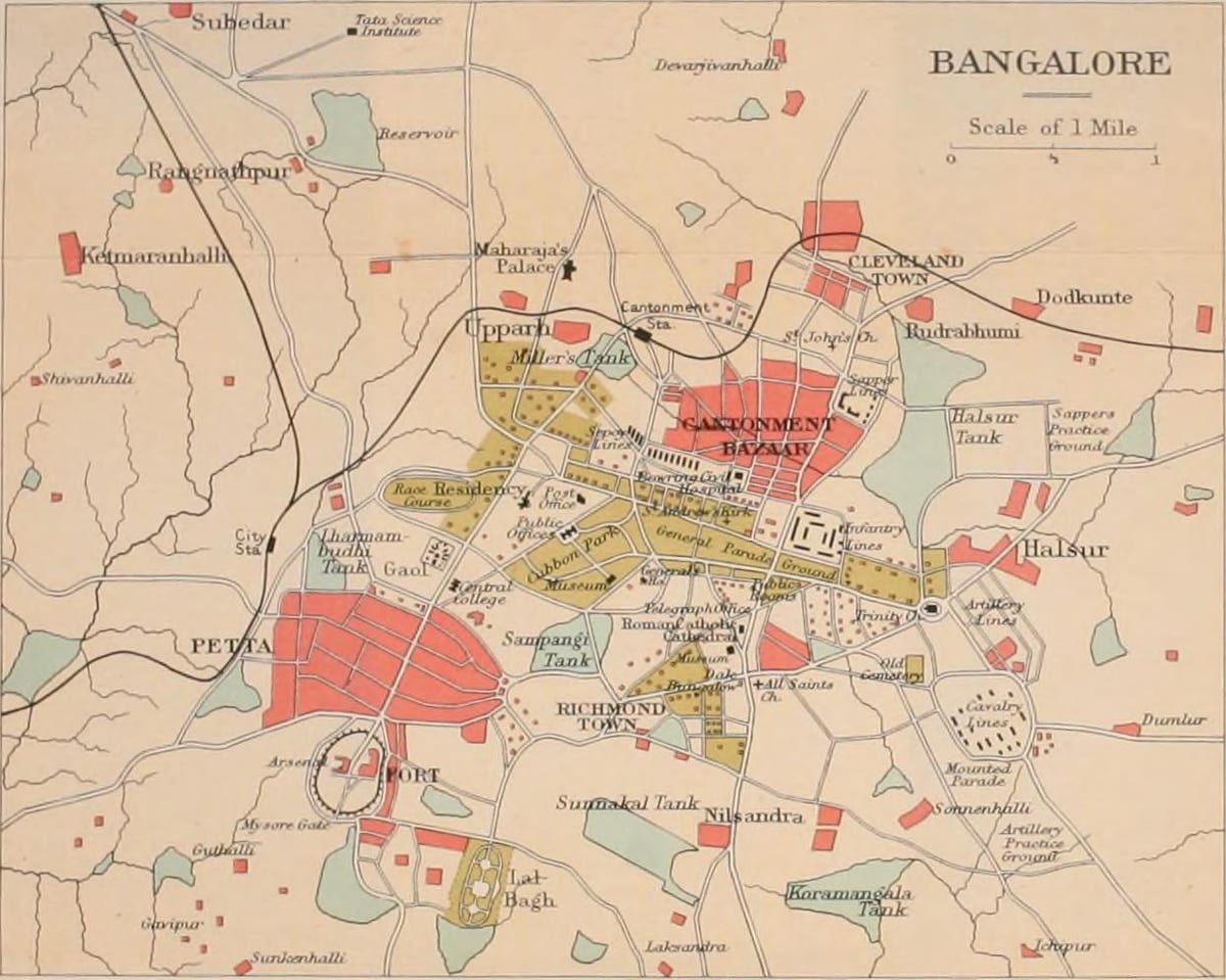 Bangalore ramani ya zamani